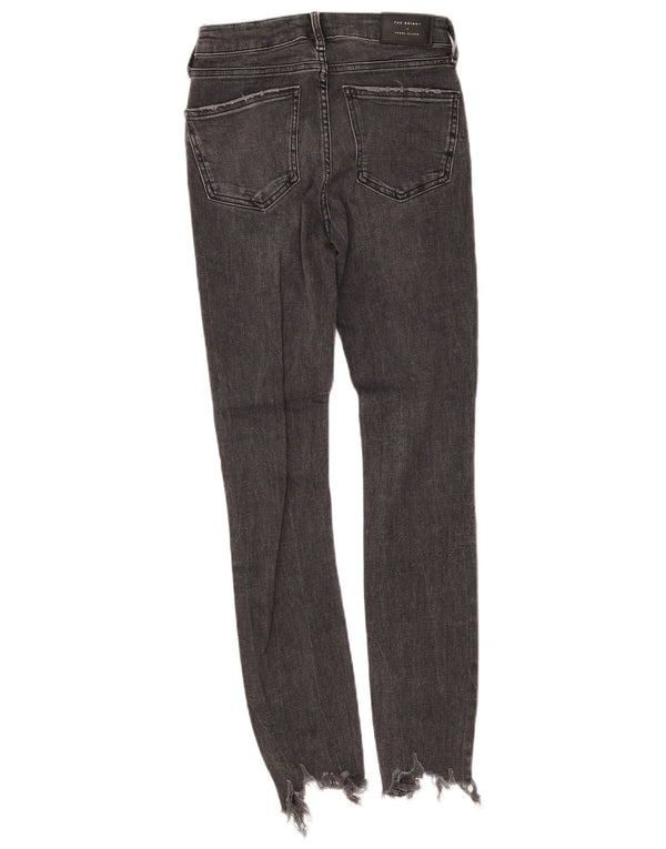 Zara Jeans Ajustados Desgastados para Mujer EU 34 2XS W24 L28 Algodón Gris