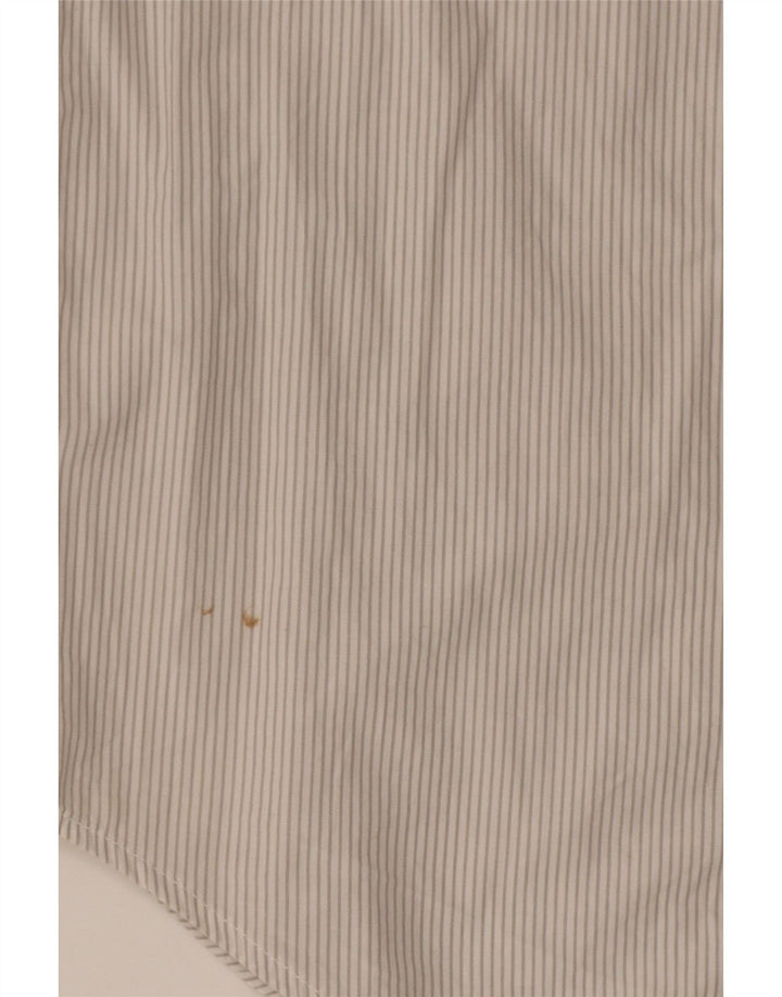Diesel Hombre Camisa De Manga Corta Grande De Algodón A Rayas Blancas