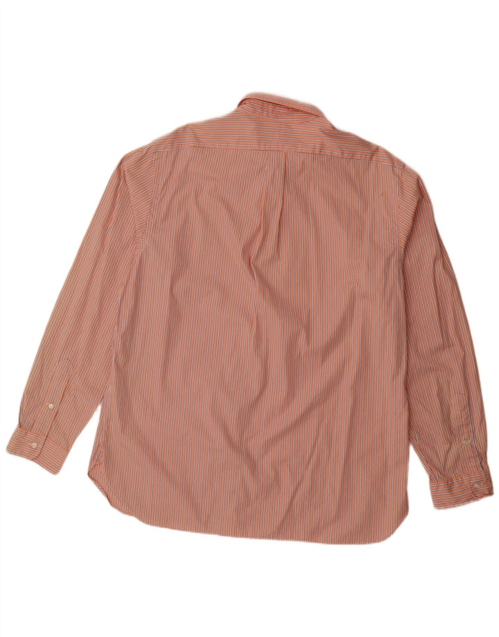 RALPH LAUREN Camisa para hombre Talla 17 XL Algodón a rayas naranja