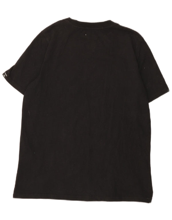 Superdry Mujer Camiseta Gráfica Top UK 40 Medium Negro Algodón