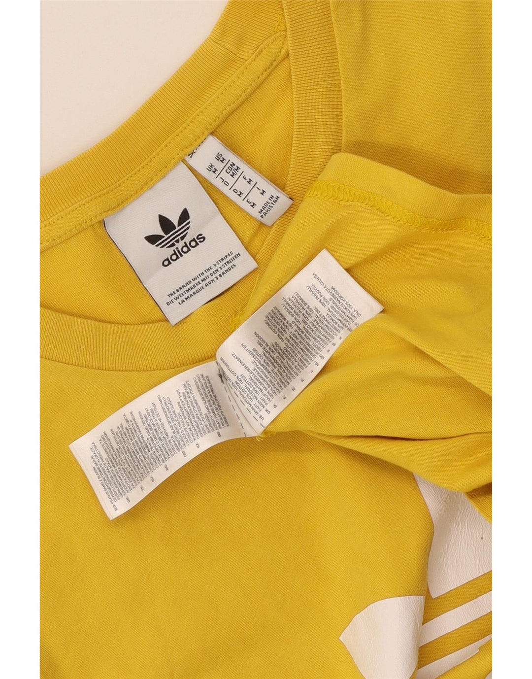 Adidas Hombre Camiseta Gráfica Top Algodón Amarillo Medio