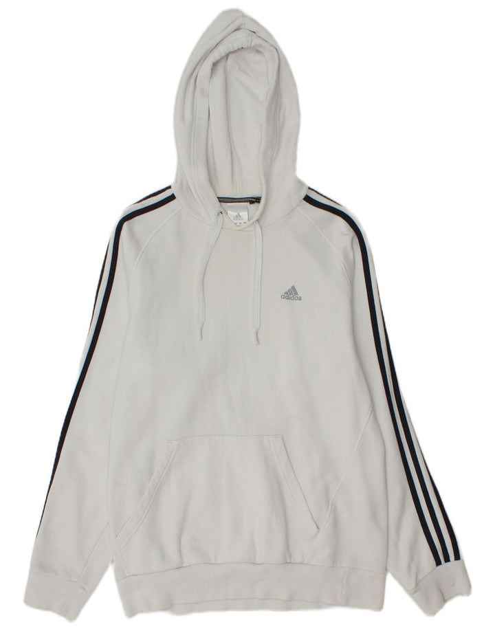 Adidas Hombre Sudadera Con Capucha Jumper Medio Blanco Algodón