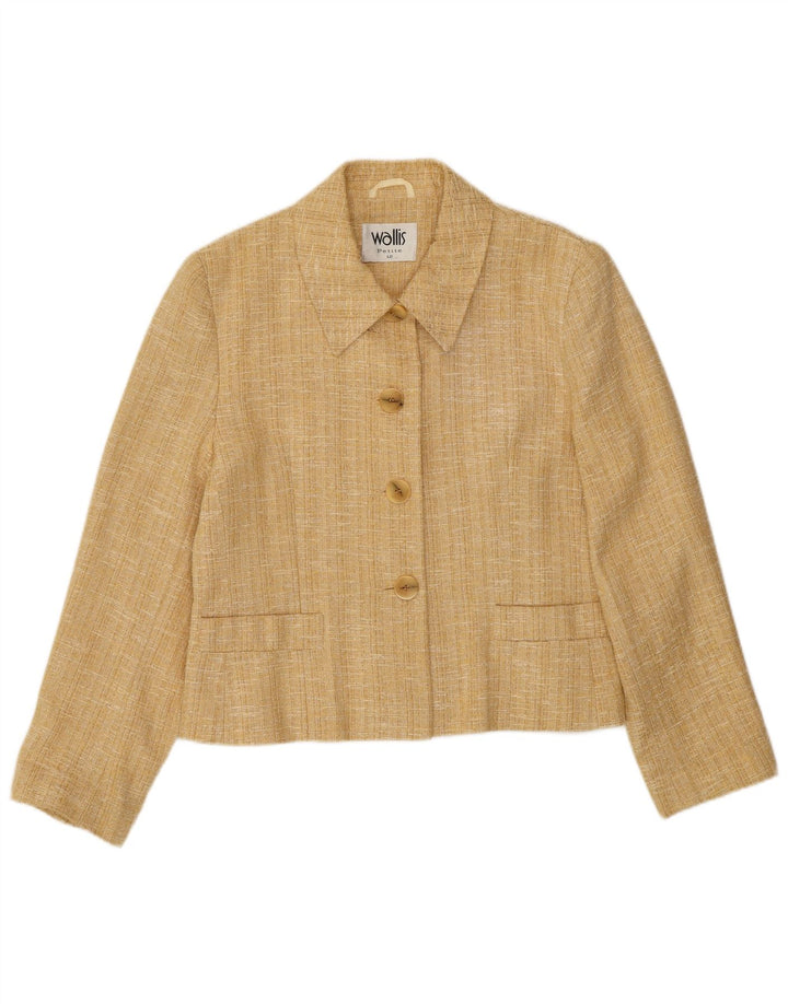 WALLIS Chaqueta tipo blazer de 4 botones para mujer, talla pequeña, talla 40, color beige medio