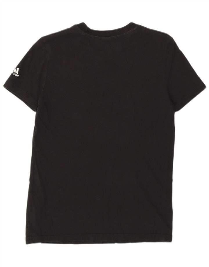 ADIDAS Camiseta gráfica para mujer Top UK 12/14 Mediano Negro Algodón