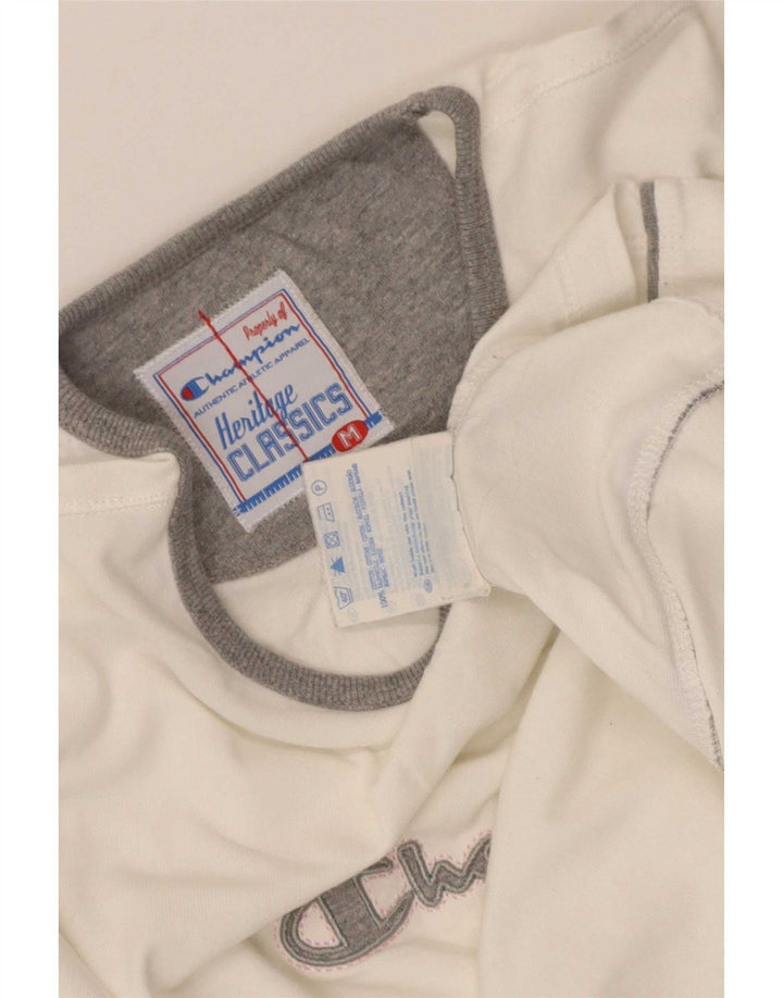 Champion Top gráfico para mujer de manga larga UK 12 Medium White