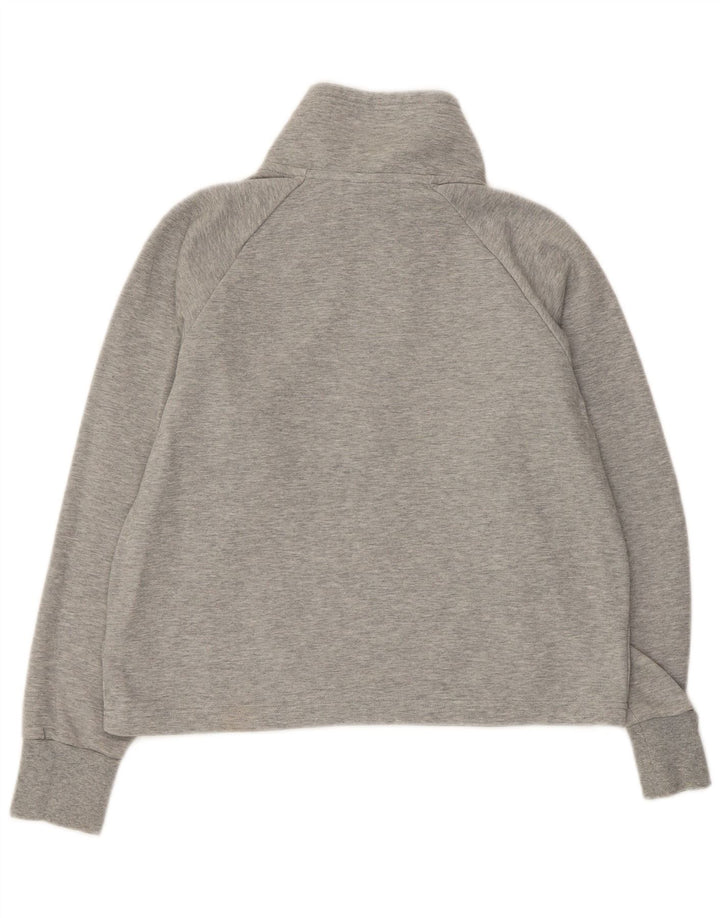 NIKE Mujer Oversize Crop Sudadera Jumper UK 10 Pequeño Gris Moteado
