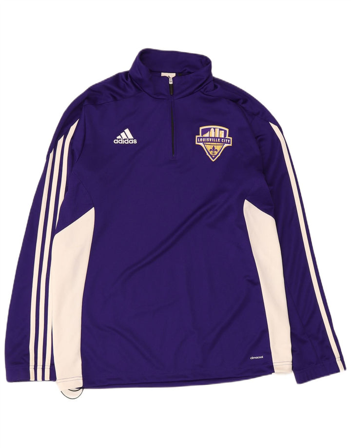 Adidas Hombre Louisville Jersey Chándal Top Grande Púrpura Colorblock