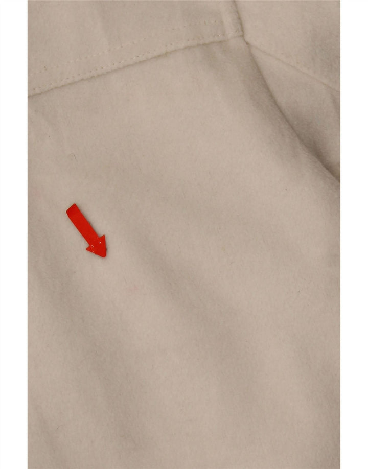Zara Mujer Chaqueta Corta De 4 Botones UK 10 Small Poliéster Blanco