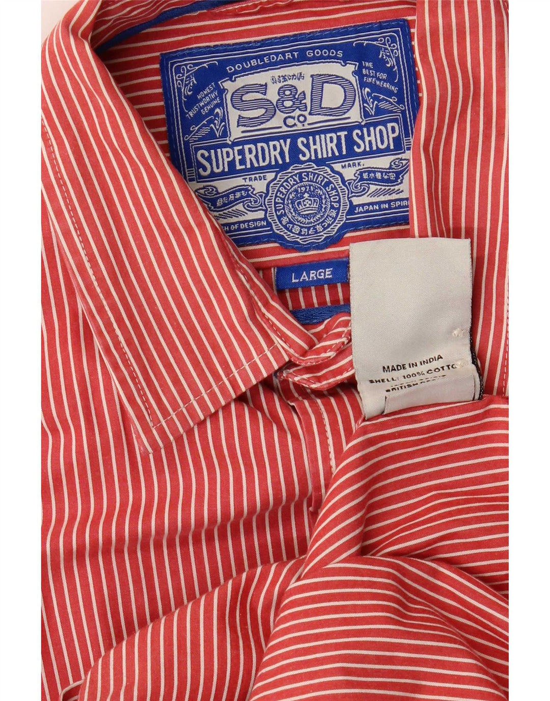 Superdry Camisa Grande De Algodón Con Rayas Rojas Para Hombre