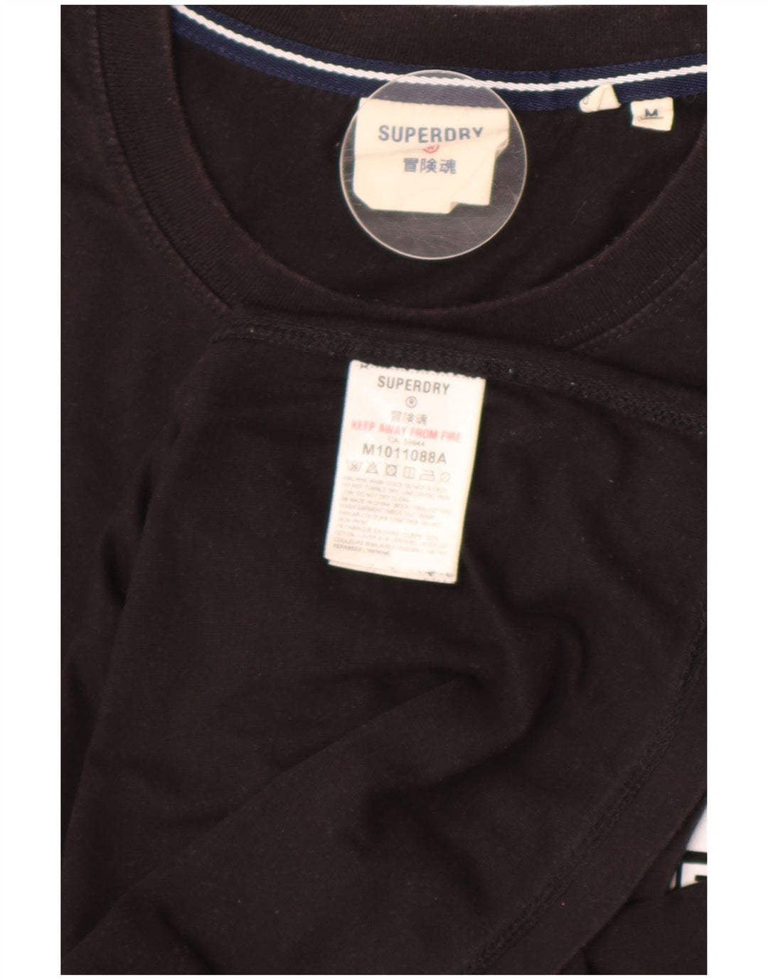 Superdry Camiseta con gráfico gráfico para hombre, parte superior mediana de algodón negro