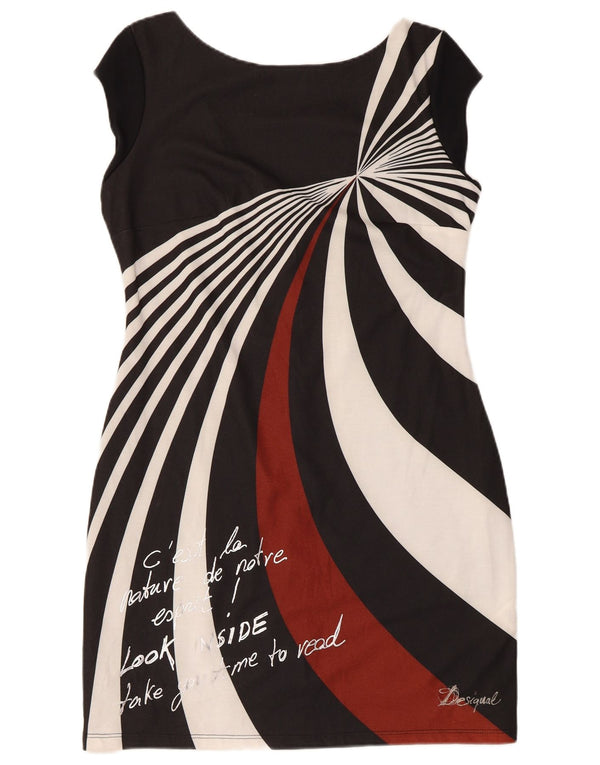 Desigual Vestido tubo gráfico para mujer UK 40 XL Poliéster negro