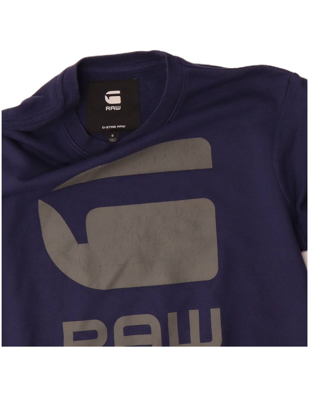 G-STAR Hombre Sudadera Gráfica Jersey Pequeño Algodón Azul Marino