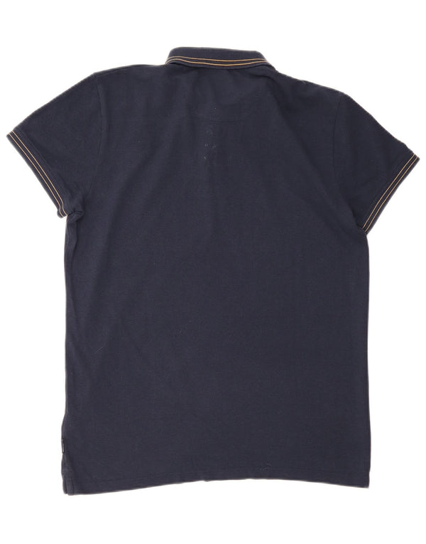 Wrangler Polo para hombre grande de algodón azul marino