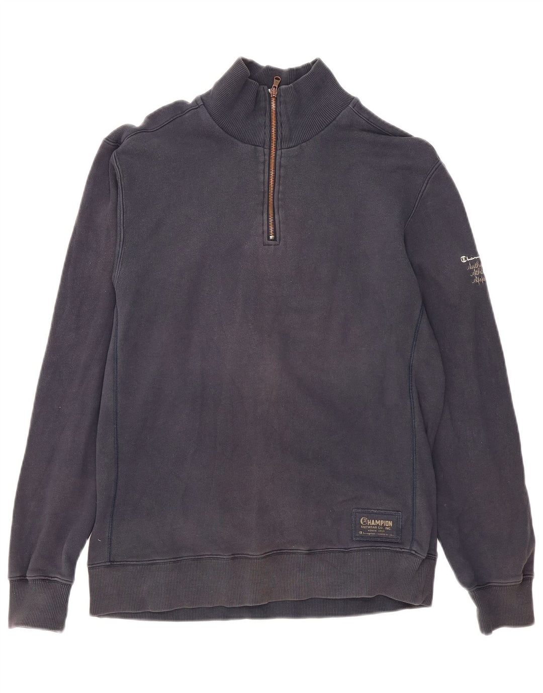 Champion Sudadera con cuello con cremallera para hombre Jumper Large Azul marino Algodón