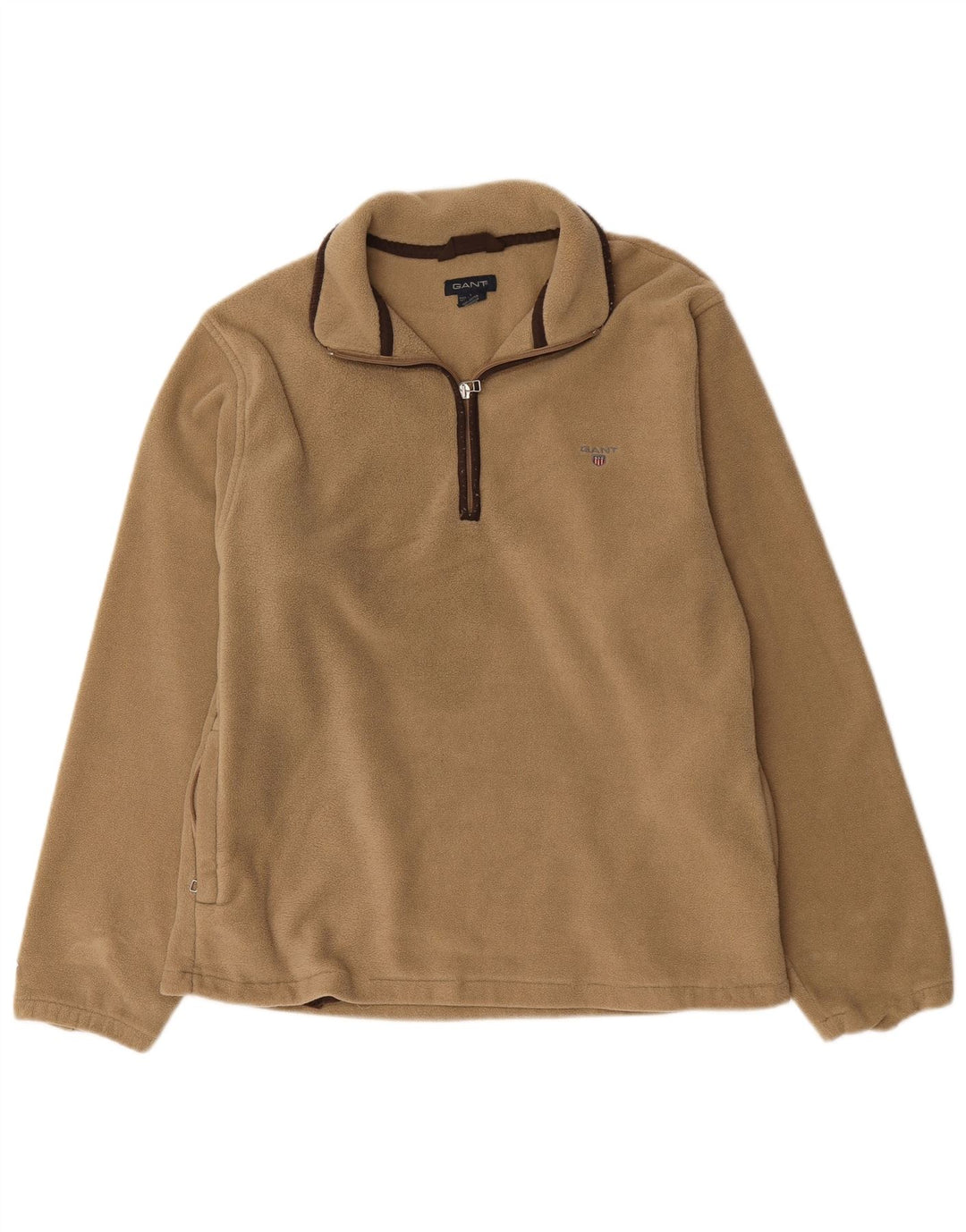 Gant Jersey De Forro Polar Con Cremallera Y Cuello Para Hombre Poliéster Beige Grande