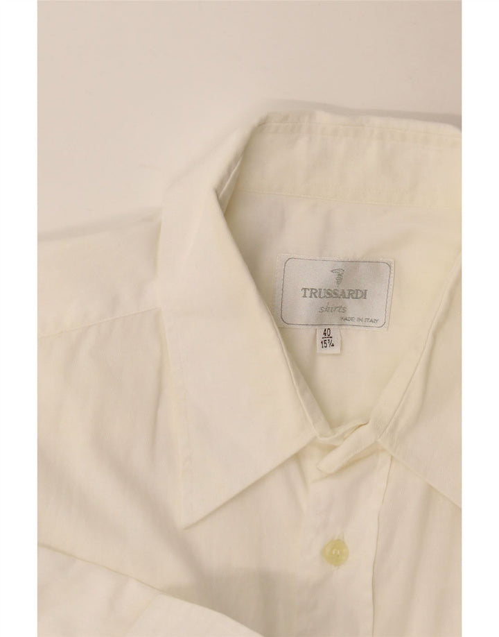 Camisa Trussardi Hombre Talla 40 15 3/4 Mediana Blanca