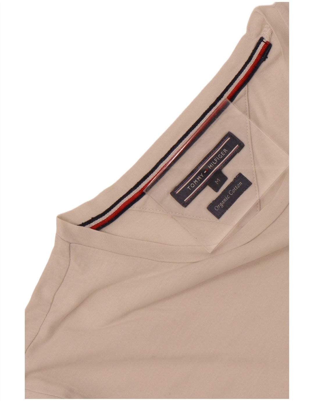 Tommy Hilfiger Camiseta gráfica para hombre Top Medium White Cotton
