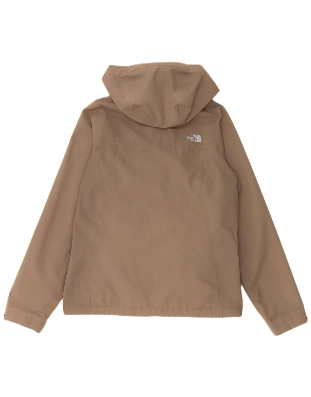 The North Face Chaqueta impermeable con capucha Hyvent para mujer, talla 40, color beige medio