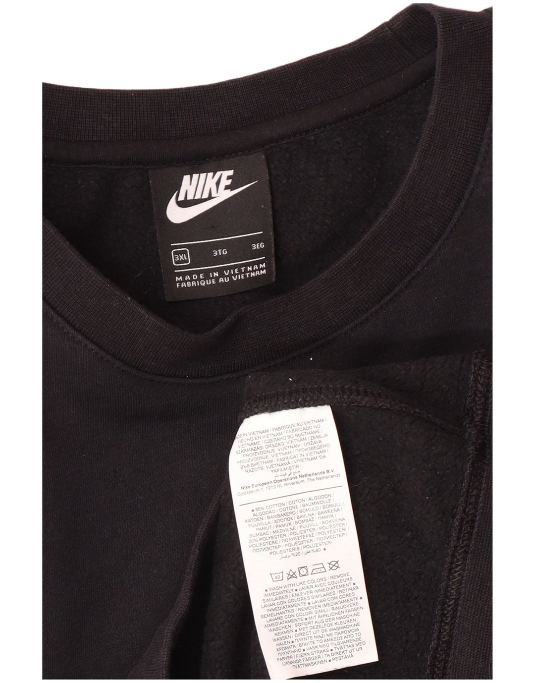 Nike - Sudadera para hombre (3XL, algodón), color negro