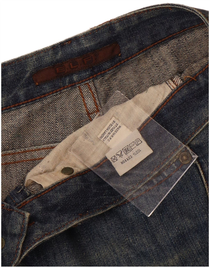 Elisa Landri Jeans desgastados con corte de bota para mujer IT 44 Medium W30 L35 Azul