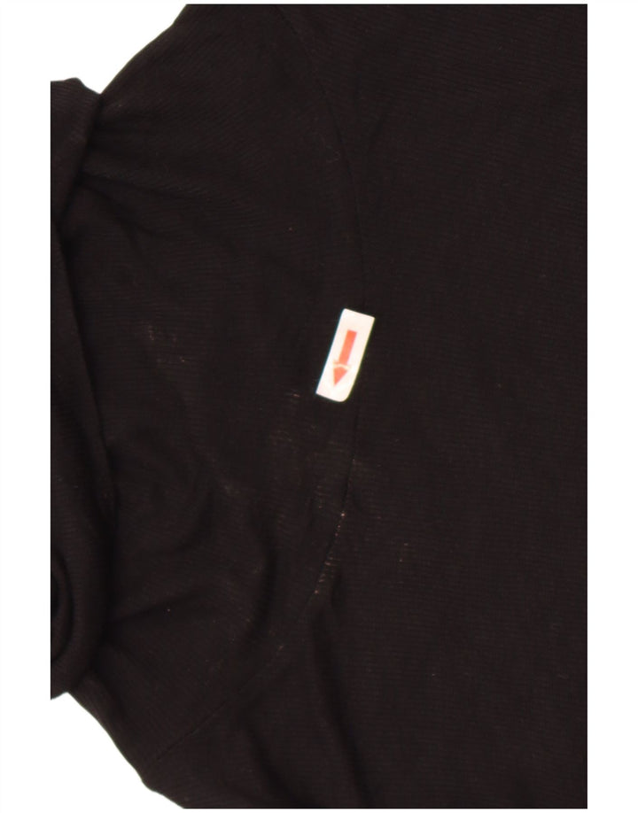 Zara Mujer Top Manga Larga UK 46 Grande Negro