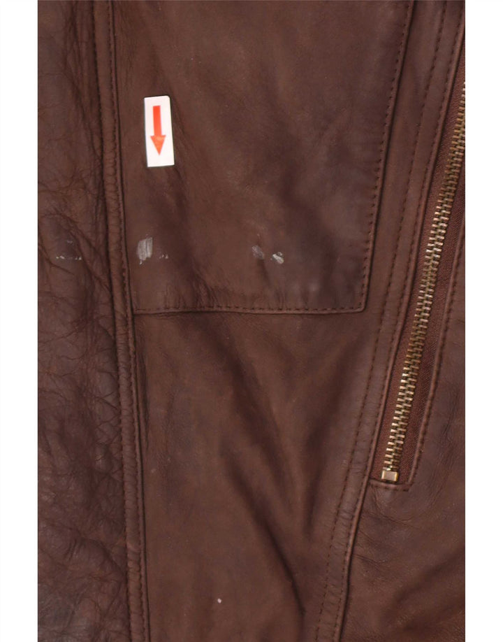 Vintage hombres chaqueta de cuero Reino Unido 40 marrón grande