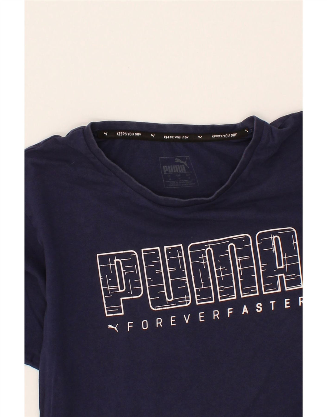 PUMA Mens Graphic T-Shirt Top Medium Navy Blue Cotton Vintage Puma and Second-Hand Puma from Messina Hembry 
