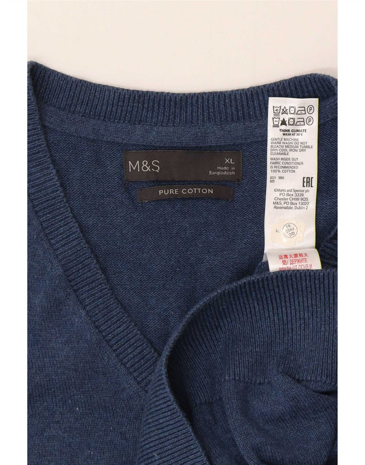 Marks & Spencer Camiseta sin mangas para hombre XL Algodón azul marino