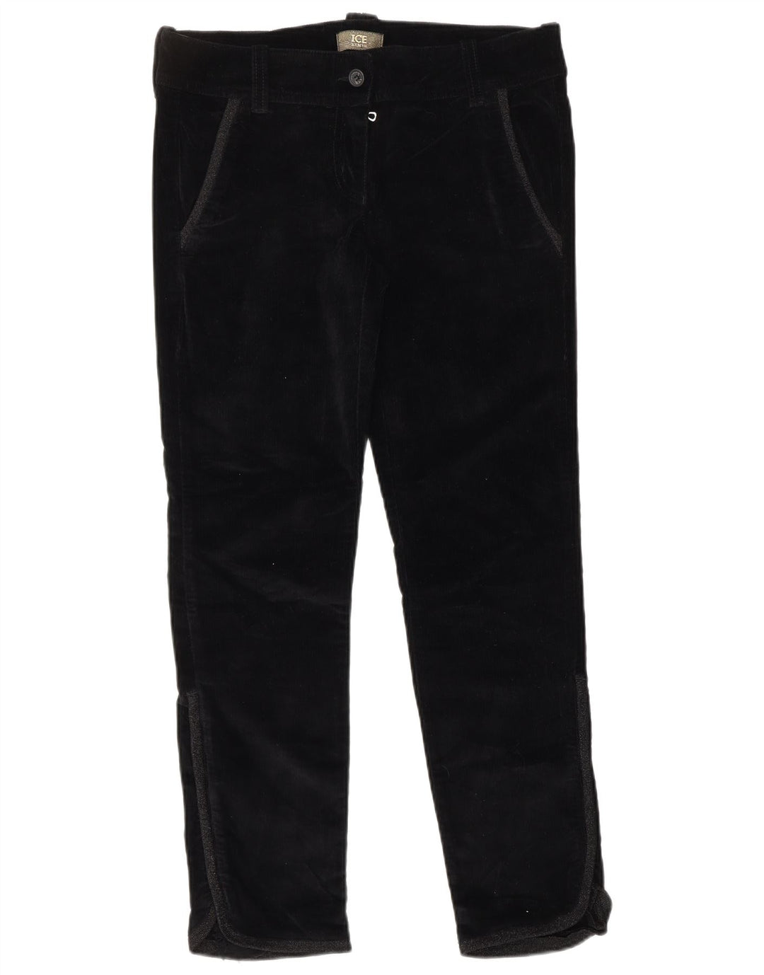 ICEBERG Pantalones rectos de pana para mujer W28 L27 Algodón negro