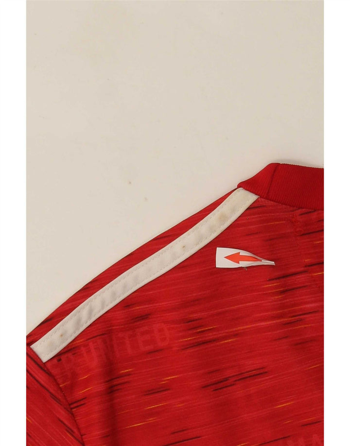 Adidas Hombre Manchester United Camiseta Superior Medio Rojo Moteado Poliéster