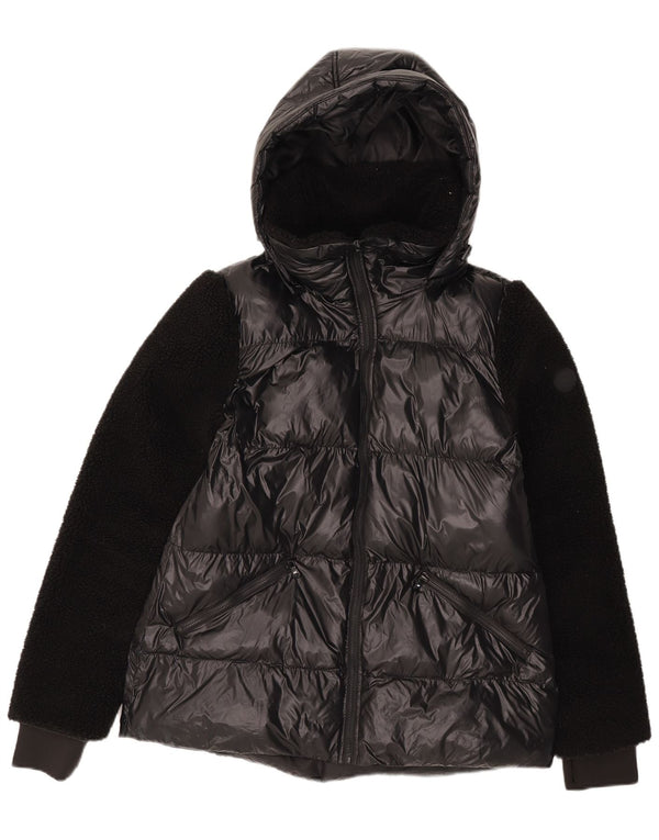 Michael Kors Chaqueta acolchada con capucha para mujer UK 14 Medium Black Nylon