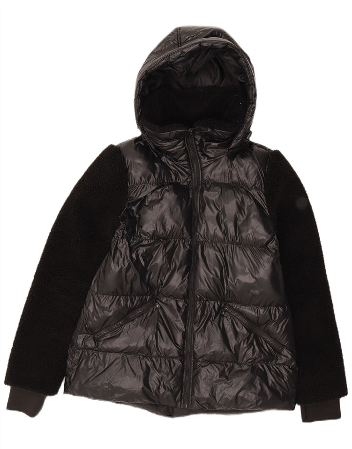 Michael Kors Chaqueta acolchada con capucha para mujer UK 14 Medium Black Nylon