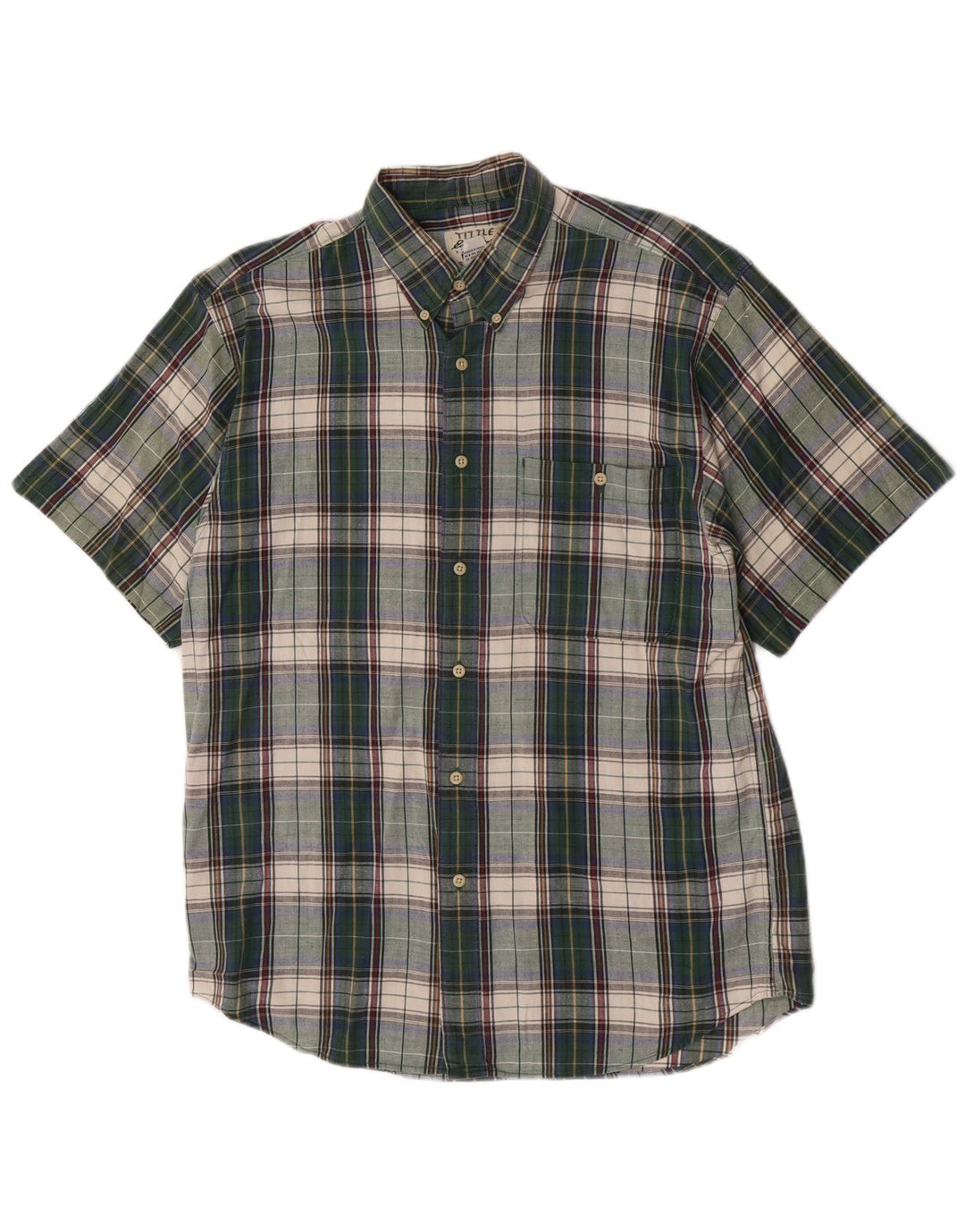 Eddie Bauer Camisa Regular Fit De Manga Corta Para Hombre Algodón A Cuadros Verde Medio