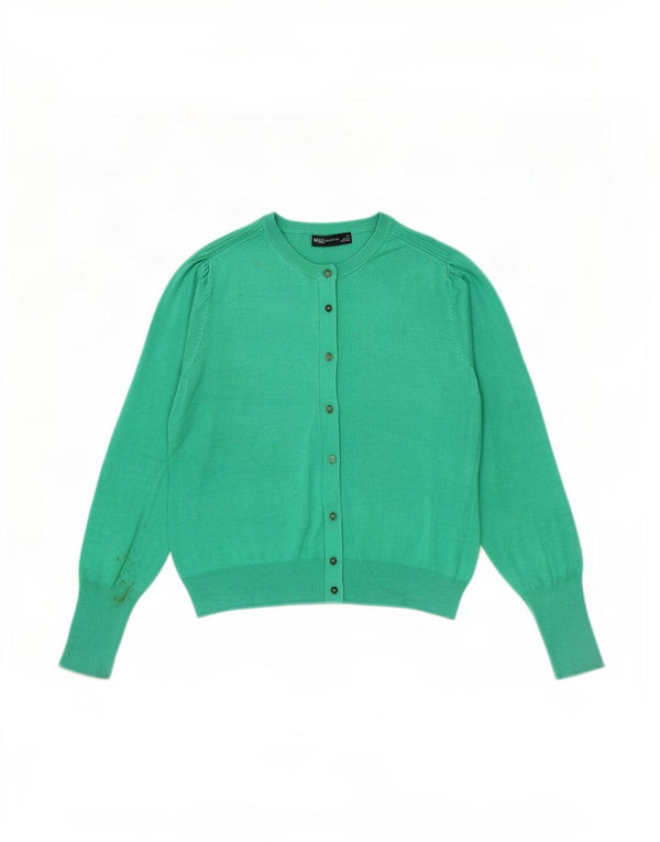 Marks & Spencer Suéter tipo cárdigan para mujer UK 44 Viscosa verde grande