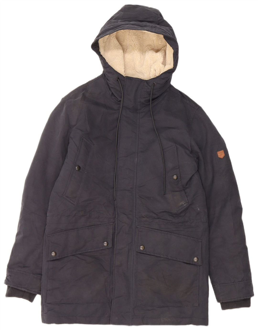Jack & Jones Chaqueta Parka con Capucha para Hombre UK 36 Small Azul Marino Poliéster