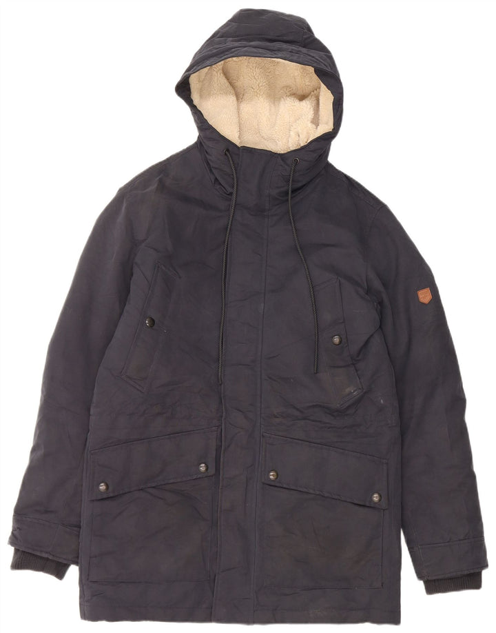 Jack & Jones Chaqueta Parka con Capucha para Hombre UK 36 Small Azul Marino Poliéster