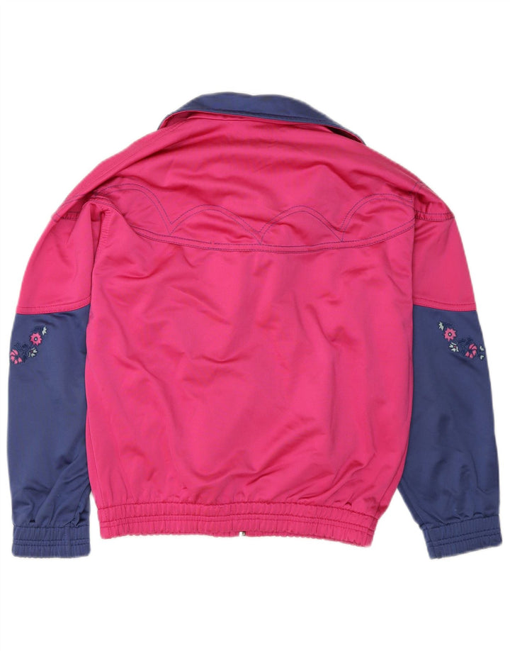 Diadora Chaqueta de chándal para mujer ES 38 Small Rosa Colorblock Poliéster
