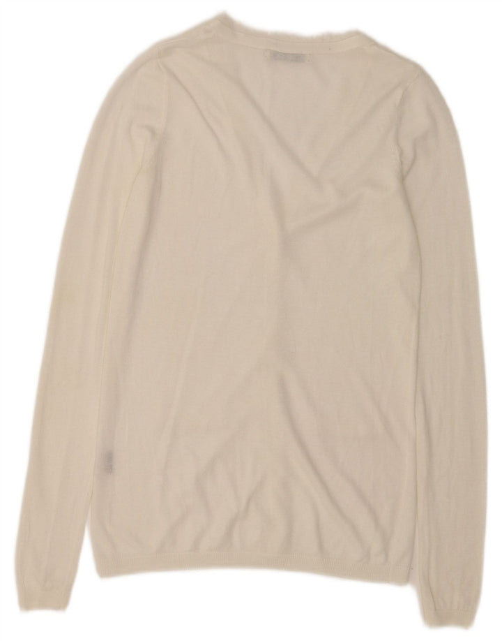 Zara Mujer Cárdigan Suéter UK 10 Small Blanco