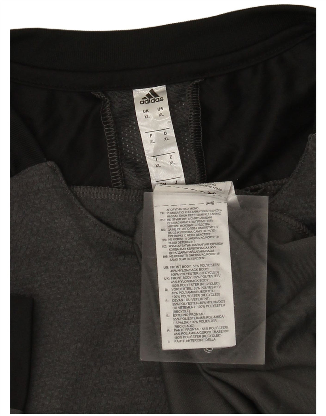 Adidas Hombre Camiseta Top XL Gris Colorblock Poliéster