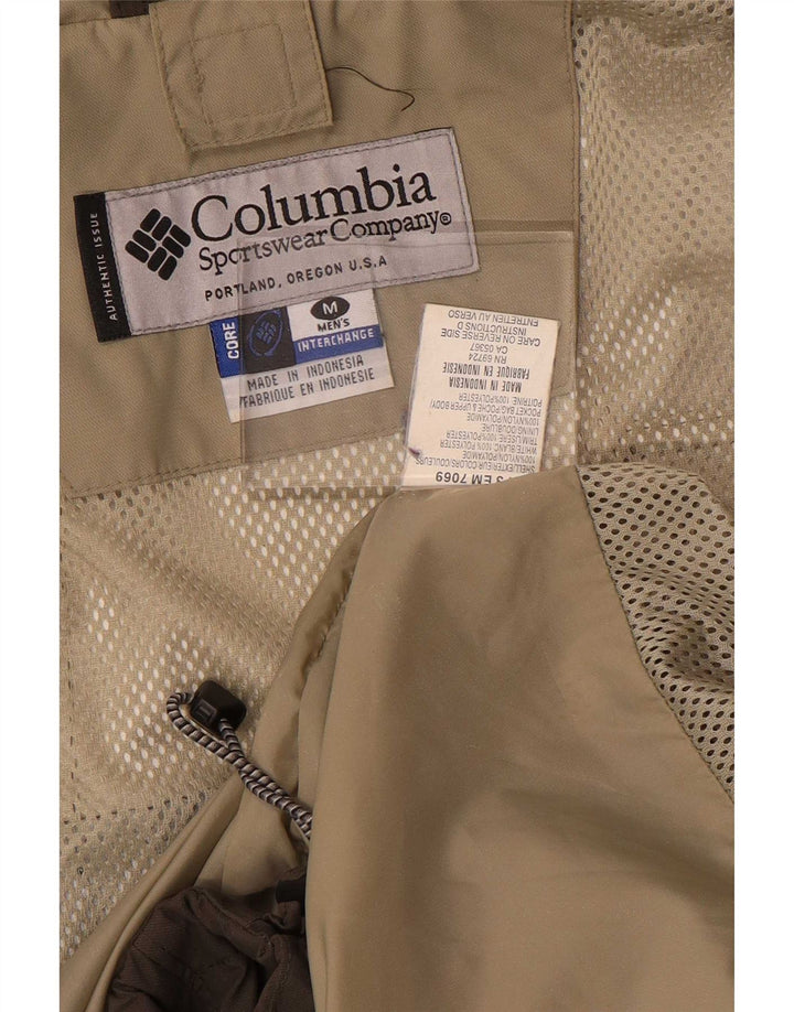 Columbia Chaqueta impermeable Interchange para hombre UK 38 Nylon color block marrón medio