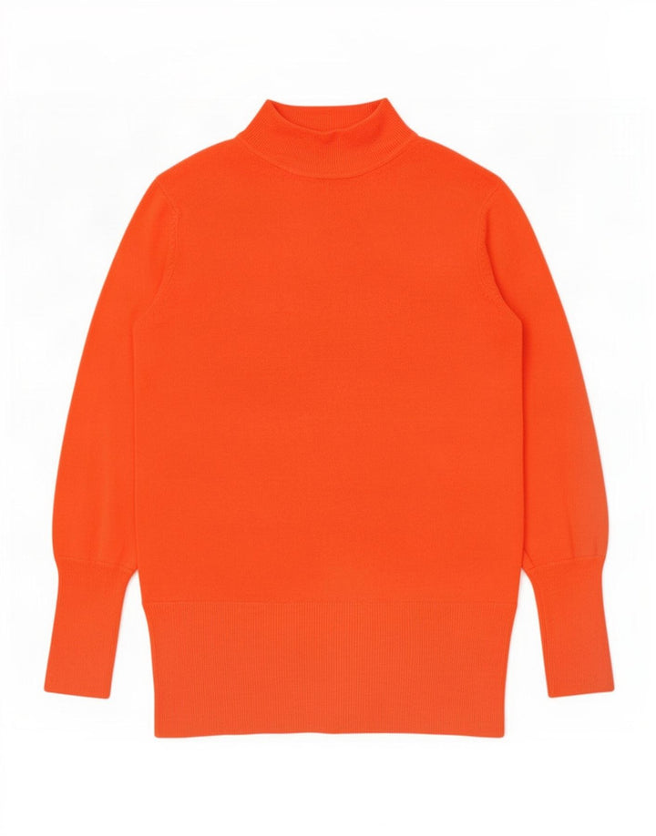 Marks & Spencer Jersey con cuello alto para mujer, talla 40, color naranja mediano