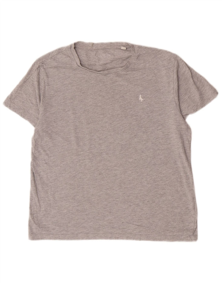 Jack Wills Camiseta extragrande para mujer Top UK 10 Small Grey Cotton