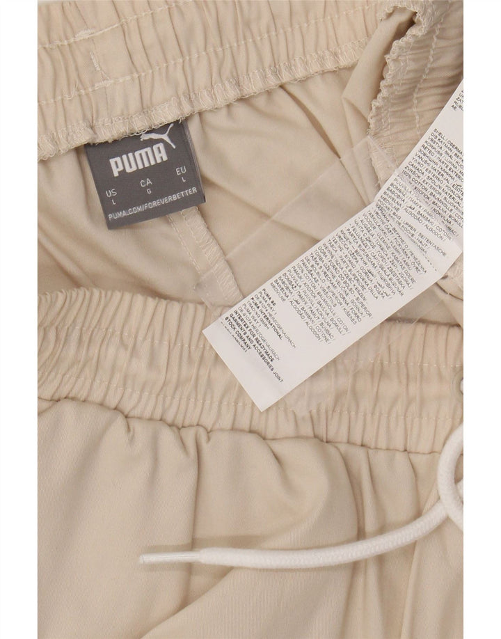 PUMA Pantalones cortos deportivos para hombre de algodón beige grande