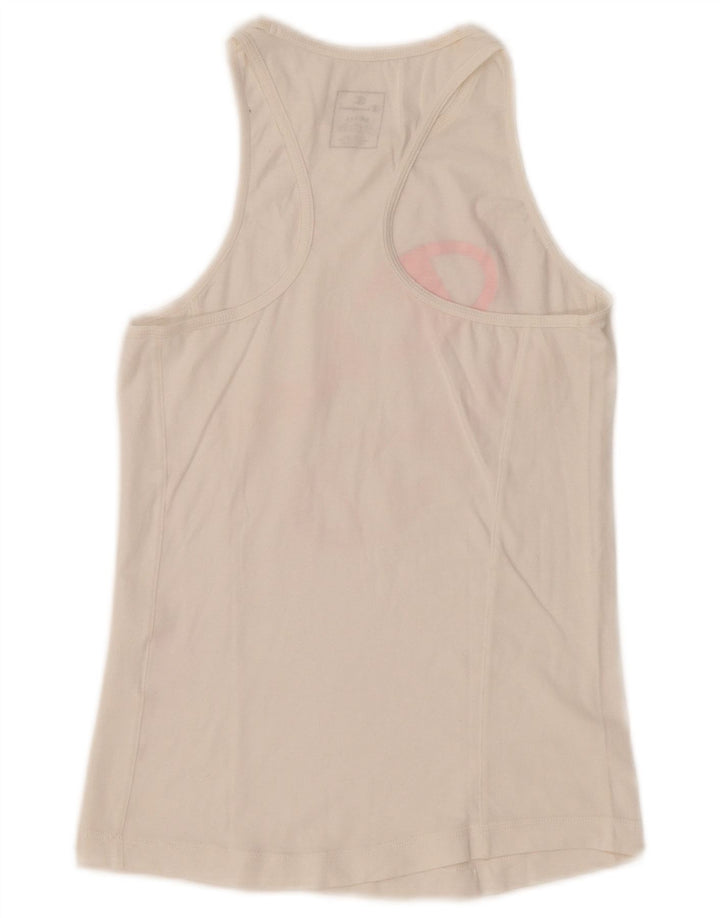 Champion Mujer Gráfico Chaleco Top UK 8 Pequeño Blanco