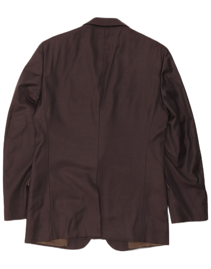 Calvin Klein Chaqueta tipo blazer con 2 botones para hombre, talla grande, lana nueva color burdeos