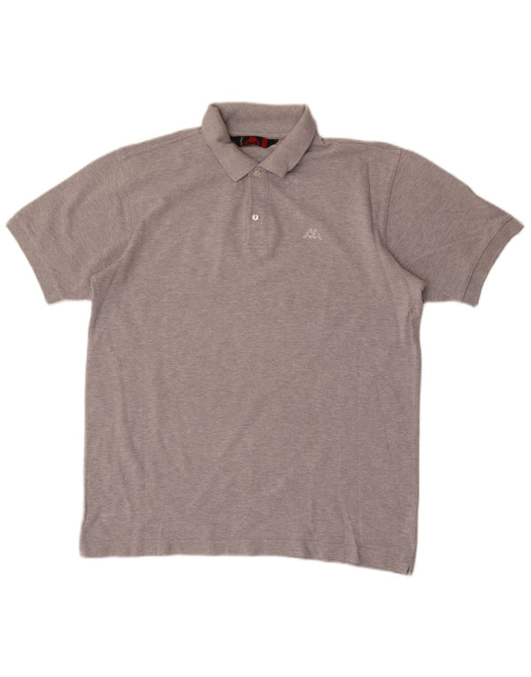 Kappa Polo Hombre Grande Gris Algodón