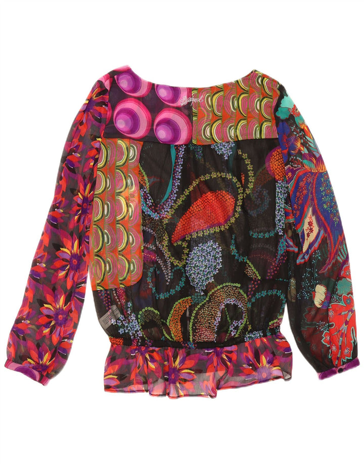 Desigual Blusa con estampado abstracto para mujer UK 40 XL Multicolor