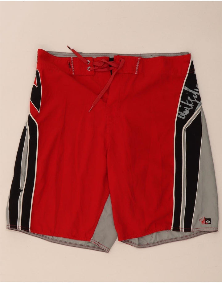 QUIKSILVER Bañador con estampado gráfico para hombre, tamaño grande, color rojo, poliéster