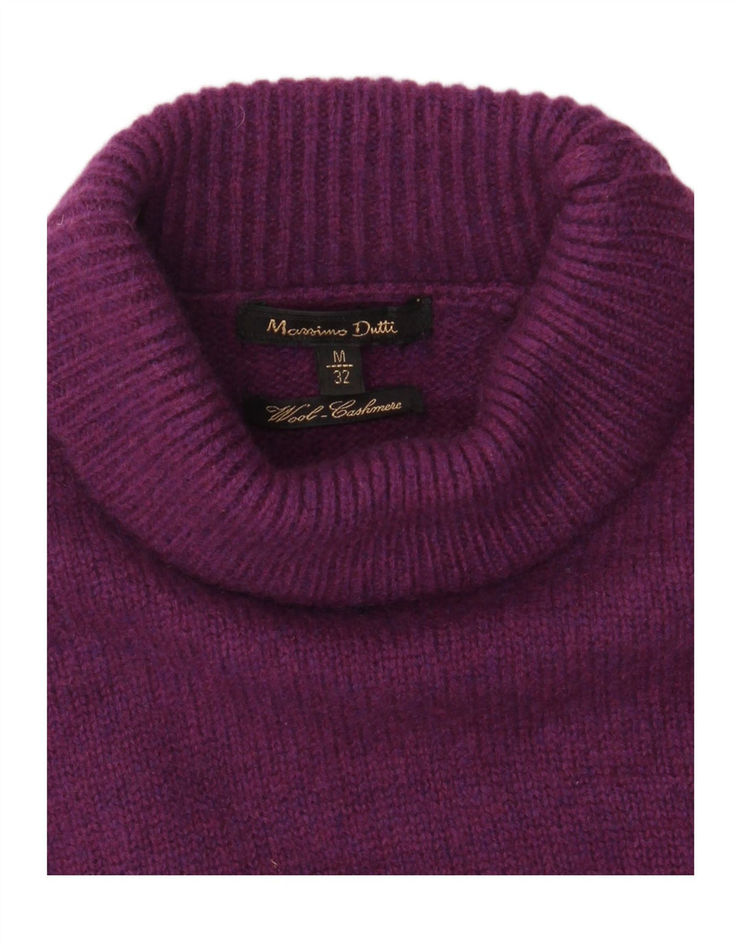 Massimo Dutti Jersey de cuello vuelto para mujer, talla 40, color morado mediano