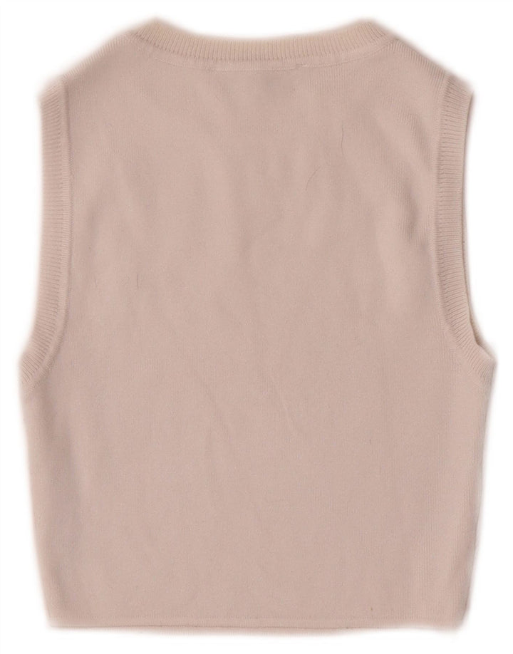 Zara Mujer Crop Vest Top UK 8 Small Viscosa Blanca